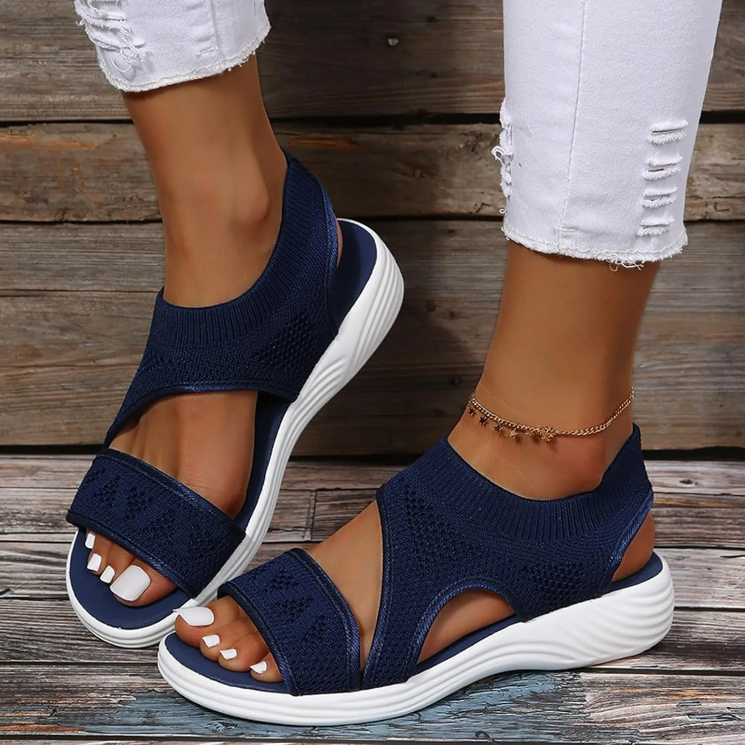 Comfortable Walking Sandals for Women,Orthopedic Sandals for Women Arch Support Hiking Sandals Casual Open Toe Sport Sandals Lightweight Athletic Sandals with Hook and Loop Straps for Beach Vacation