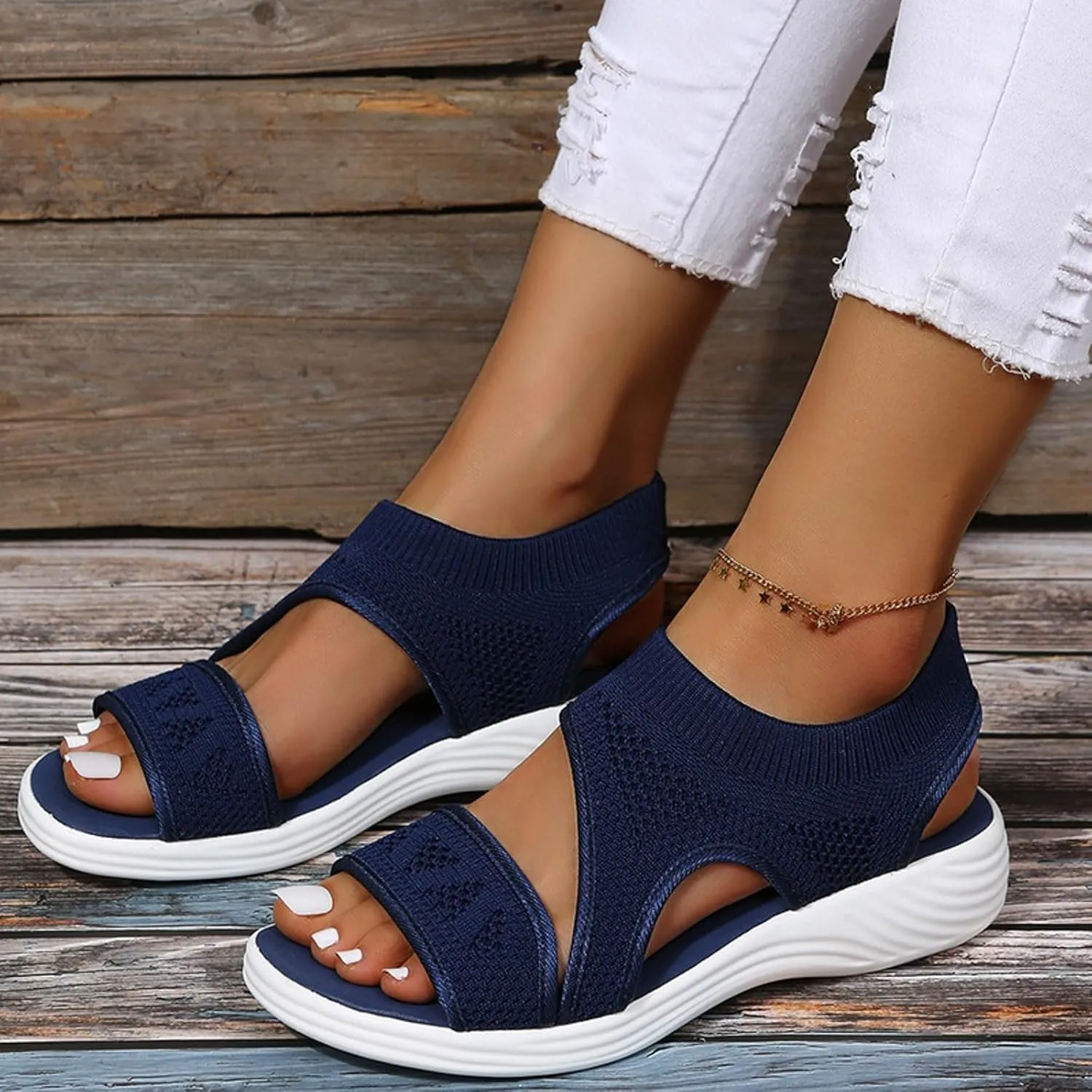 Comfortable Walking Sandals for Women,Orthopedic Sandals for Women Arch Support Hiking Sandals Casual Open Toe Sport Sandals Lightweight Athletic Sandals with Hook and Loop Straps for Beach Vacation