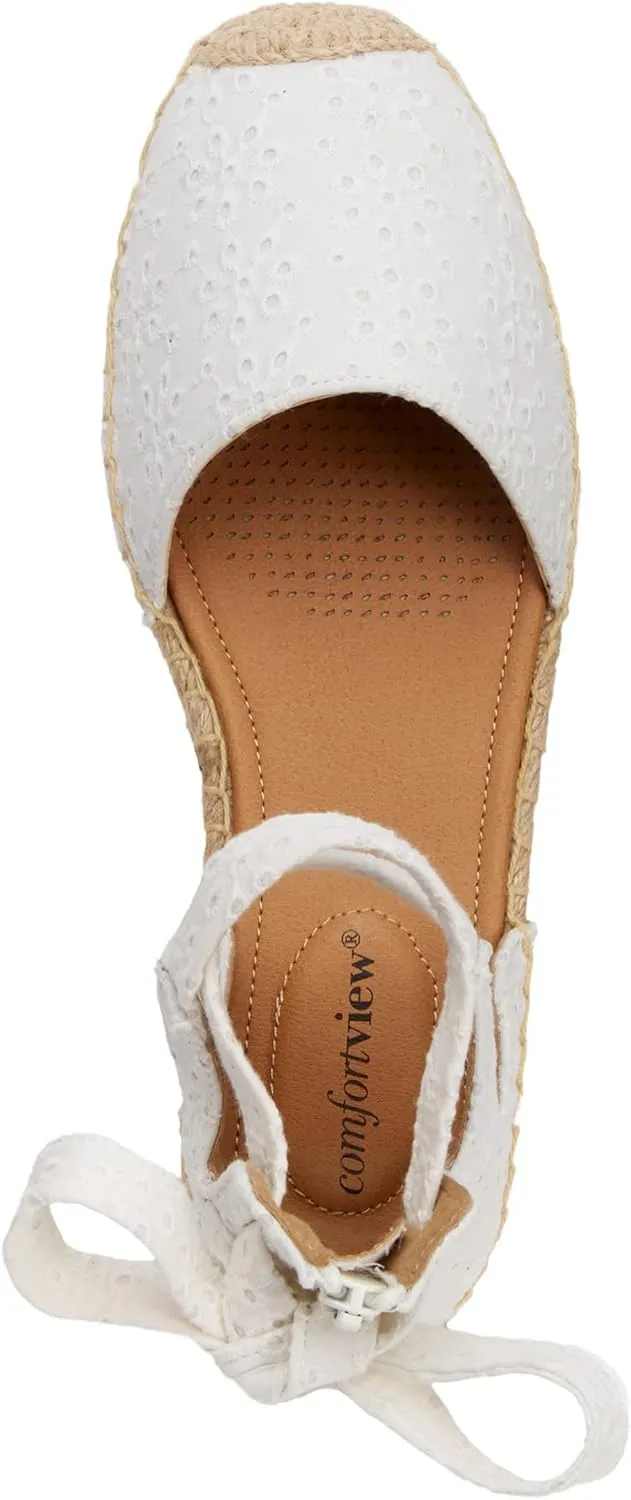 Comfortview Women's Wide Width The Shayla Flat Espadrille