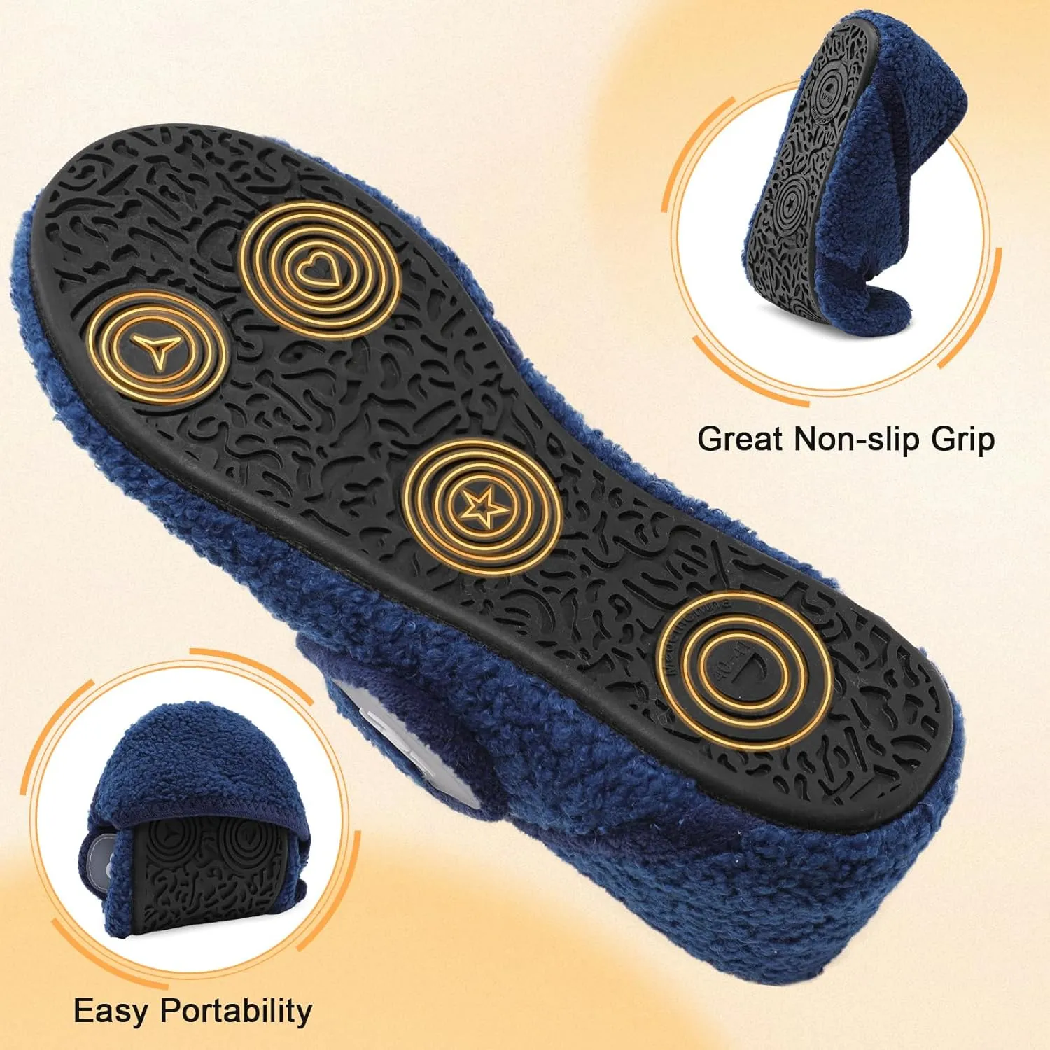 Comfy House Slippers for Women & Men - Wide Diabetic Sock Slippers, Soft & Cozy Barefoot House Shoes