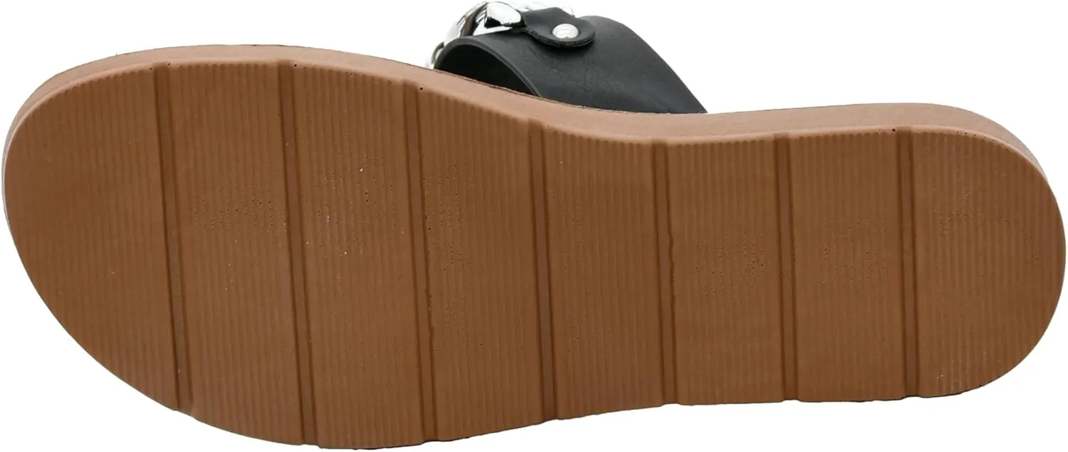 Corkys Footwear Seeing Double Sandals - Where Comfort Meets Chic with Lightweight Feel, Two Straps With a Chunky Chain Detail, And Comfortable Insoles