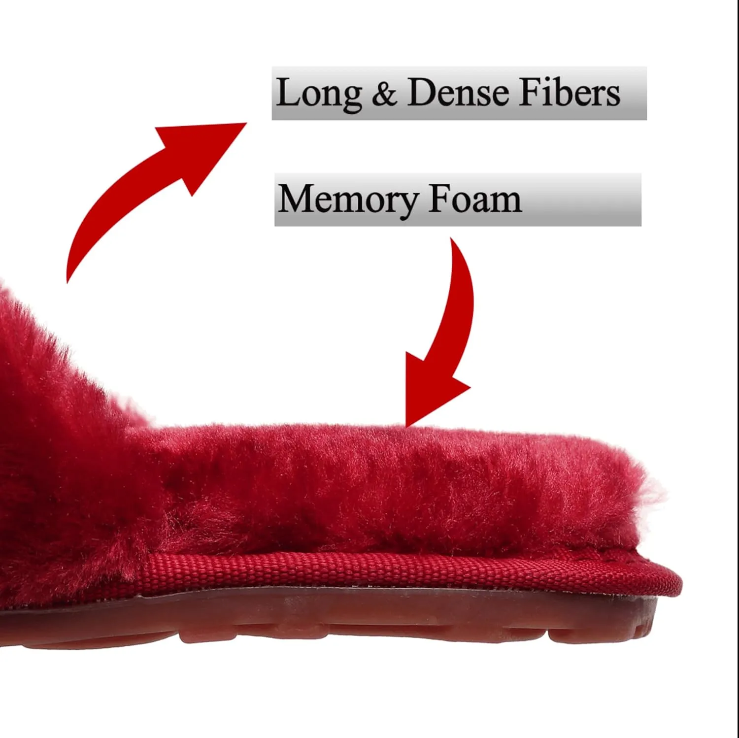Crazy Lady Women's Fuzzy Fluffy House Slippers Cute Plush Memory Foam Shoes Cross Band Indoor Outdoor Open Toe Sandals
