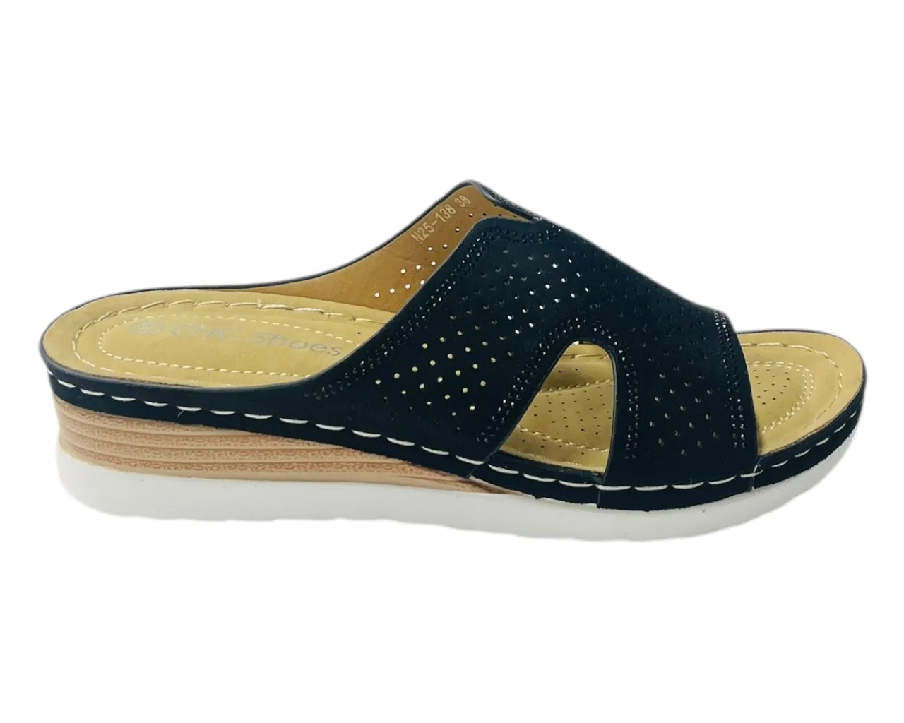 Cross Strap Lightweight Mules Wedge Slider