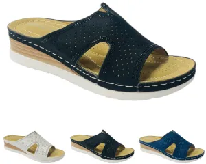 Cross Strap Lightweight Mules Wedge Slider