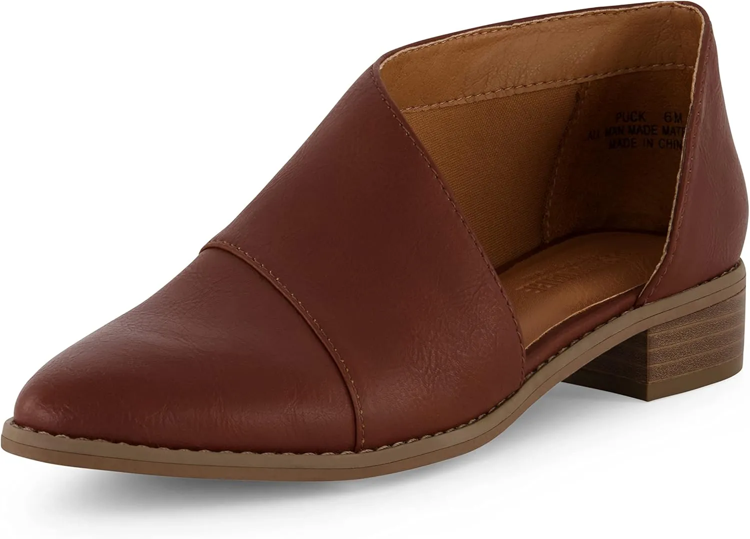 CUSHIONAIRE Women's Puck Side Cut Out Flat  Memory Foam and Wide Widths Available