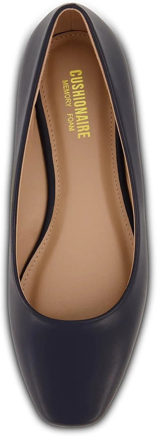 CUSHIONAIRE Women's Skipper Flat with  Memory Foam, Wide Widths Available