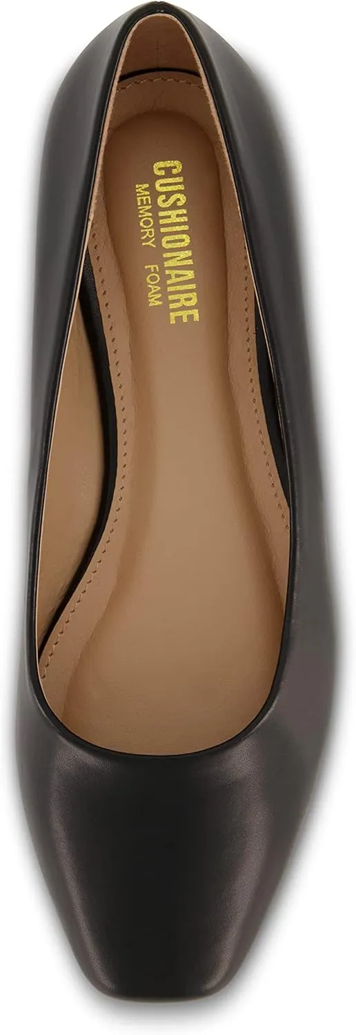 CUSHIONAIRE Women's Skipper Flat with  Memory Foam, Wide Widths Available
