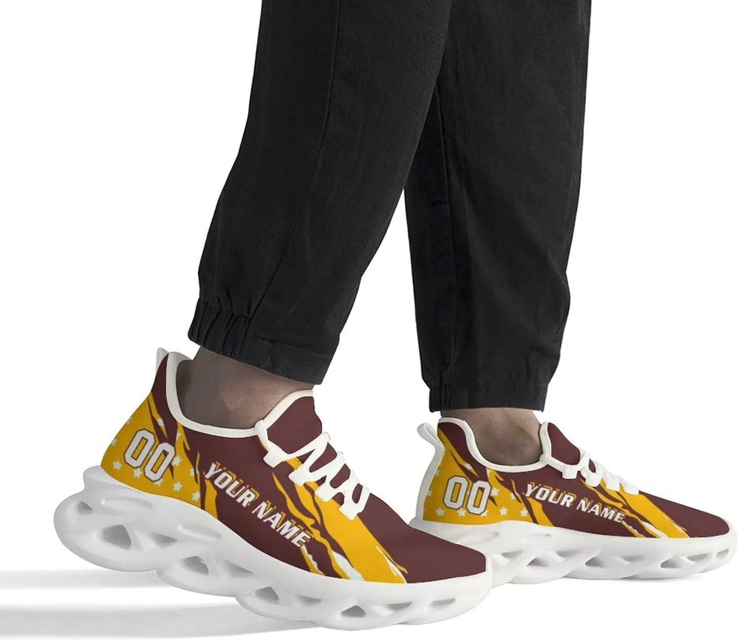 Custom Football Sneakers City Breathable Sport Slip-on Shoes Personalized Photo Name Number Gifts for Football Fans Men Women