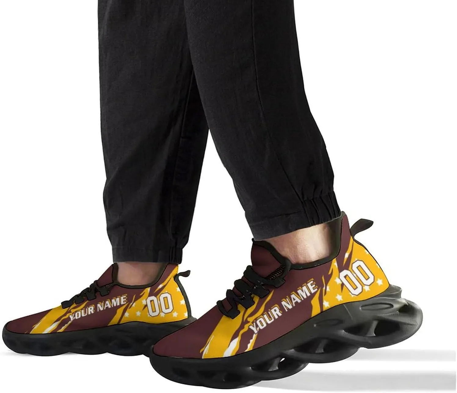 Custom Football Sneakers City Breathable Sport Slip-on Shoes Personalized Photo Name Number Gifts for Football Fans Men Women