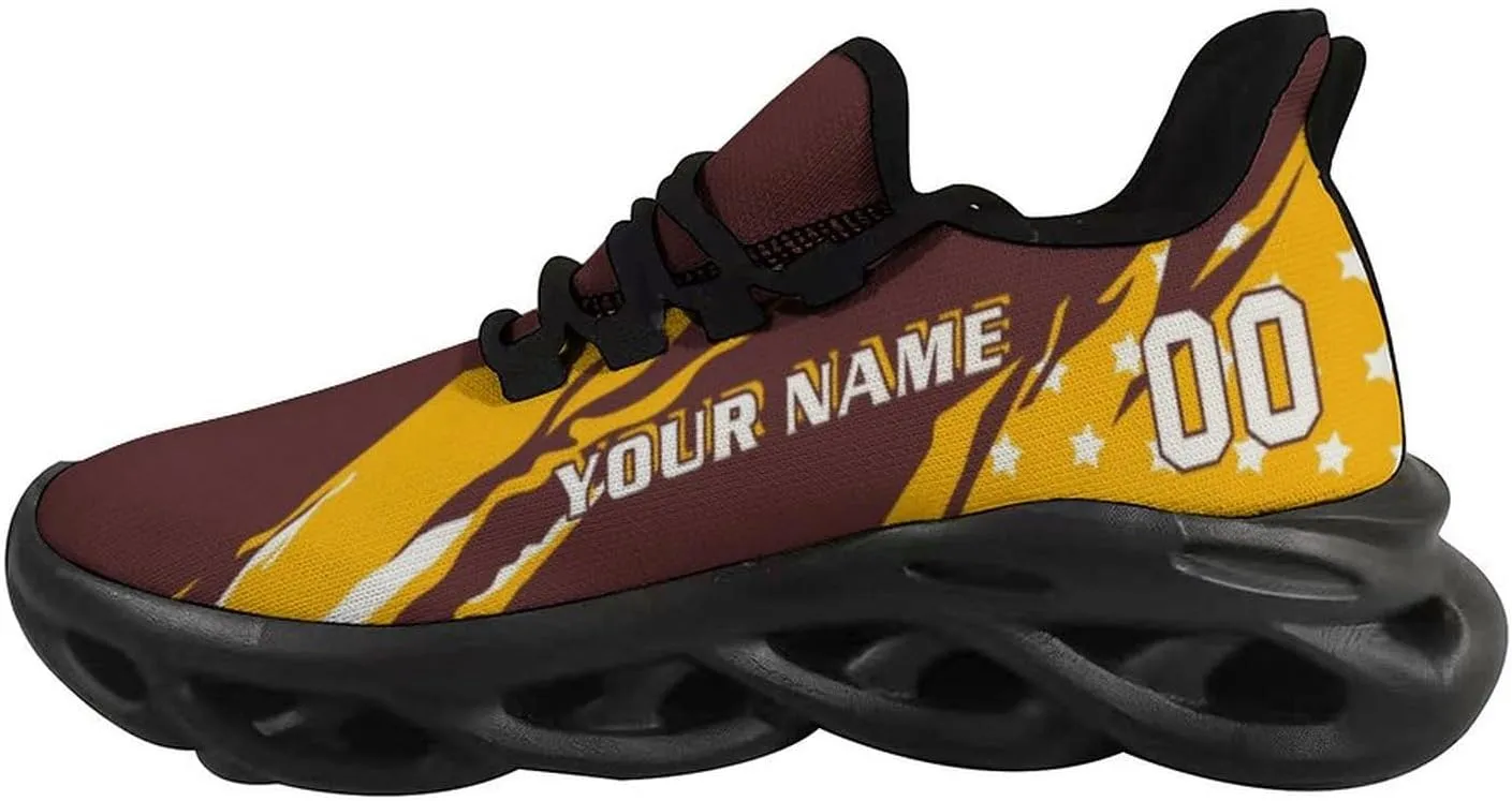 Custom Football Sneakers City Breathable Sport Slip-on Shoes Personalized Photo Name Number Gifts for Football Fans Men Women