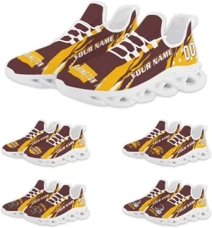 Custom Football Sneakers City Breathable Sport Slip-on Shoes Personalized Photo Name Number Gifts for Football Fans Men Women
