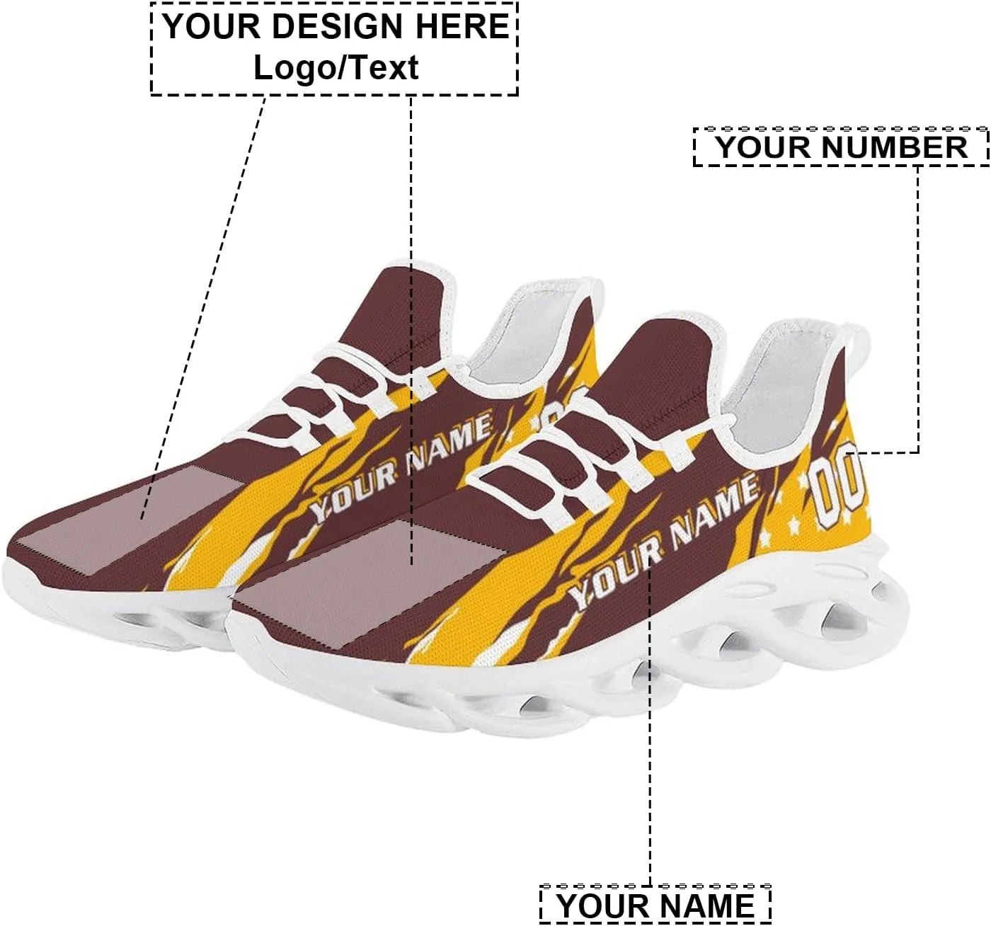 Custom Football Sneakers City Breathable Sport Slip-on Shoes Personalized Photo Name Number Gifts for Football Fans Men Women