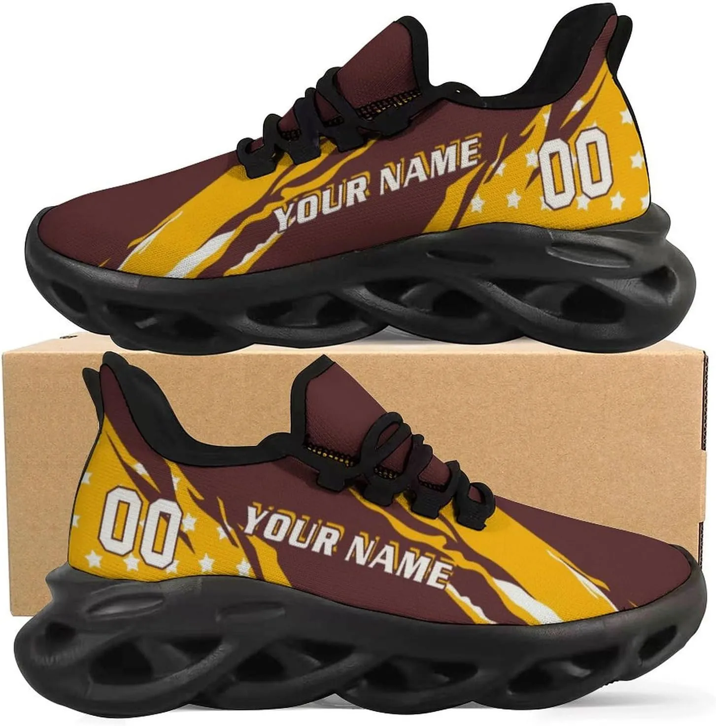 Custom Football Sneakers City Breathable Sport Slip-on Shoes Personalized Photo Name Number Gifts for Football Fans Men Women