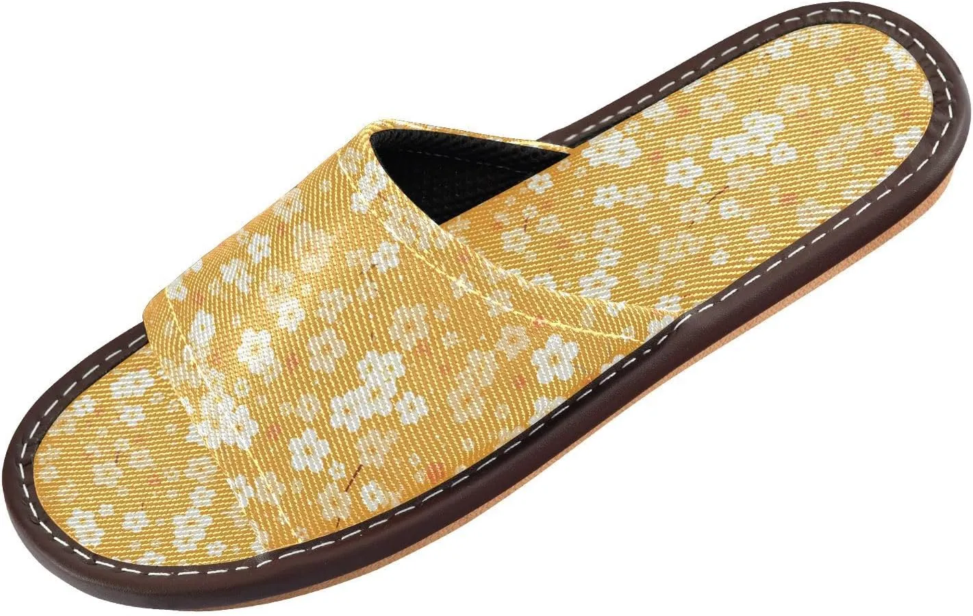 Cute Cherry Blossom Yellow Men Women Casual Shower Slippers Ultralight Anti-slip Sandals for Home Home Bedroom