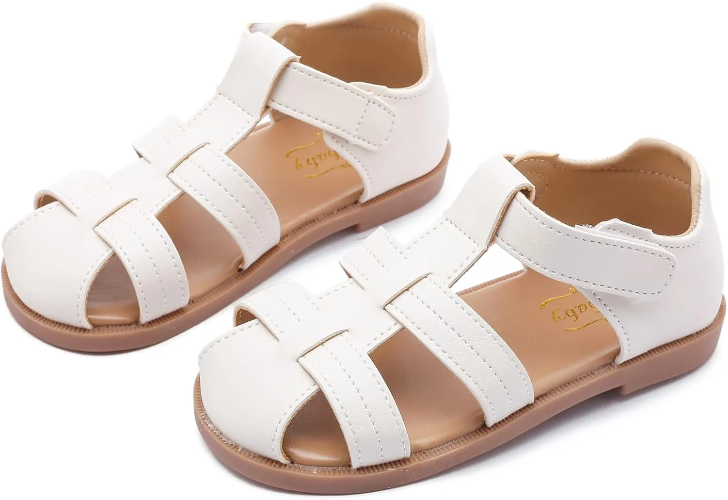 DADAWEN Toddler Little Kid Boys Girls Summer Lightweight Soft Rubber Sole Closed-Toe Non-Slip Outdoor Athletic Sandals