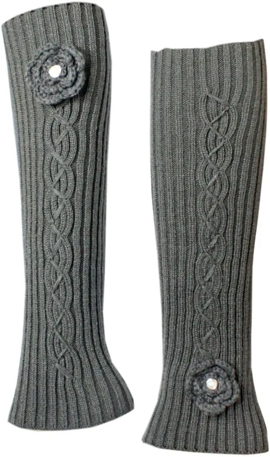 Dahlia Women's Leg Warmers & Boot Cuffs - Synthetic Wool, Cable Knit