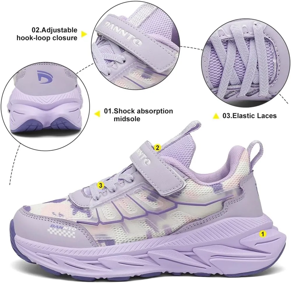 Dannto Kids Sneakers Boys Tennis Shoes Girls Running Breathable Sports Walking Athletic Shoes for Little Kid/Big Kid
