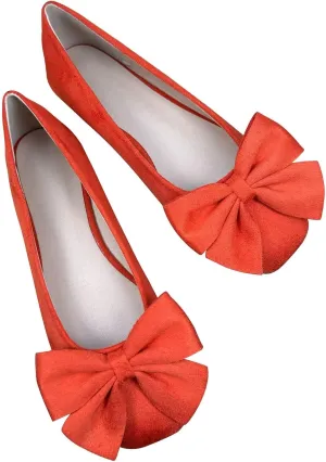 Dear Time Women's Bowknot Flats Square Toe Elegant Flats Shoes Comfort Ballet Flats Slip-on Casual Shoes