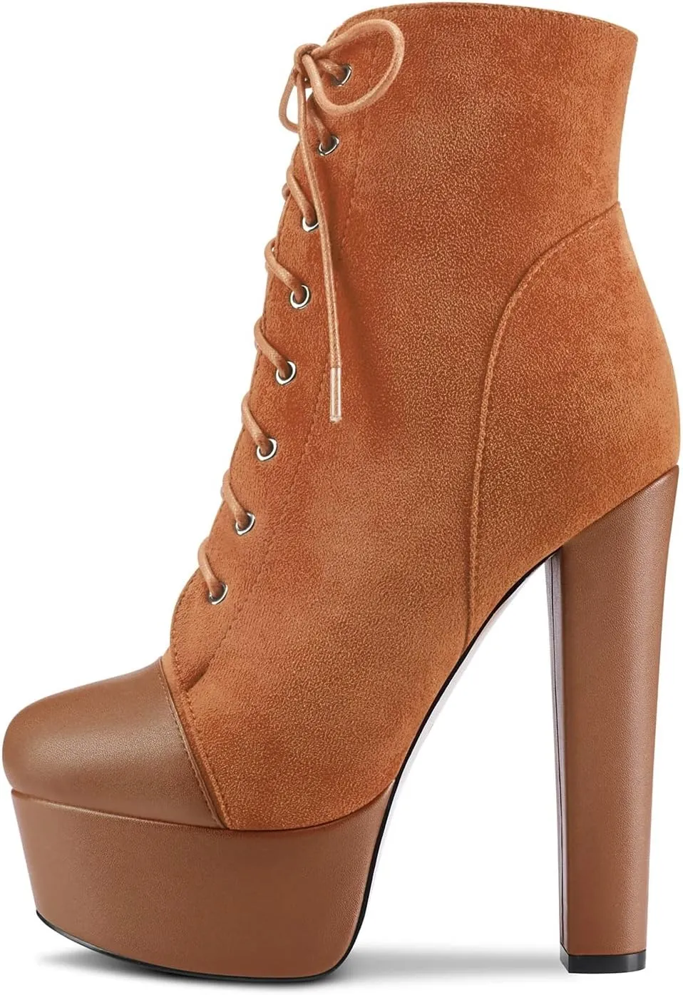 DearOnly Women Chunky Block Platform High Heel Round Toe Ankle Boots Short Bootie Zipper Party Cute Boots