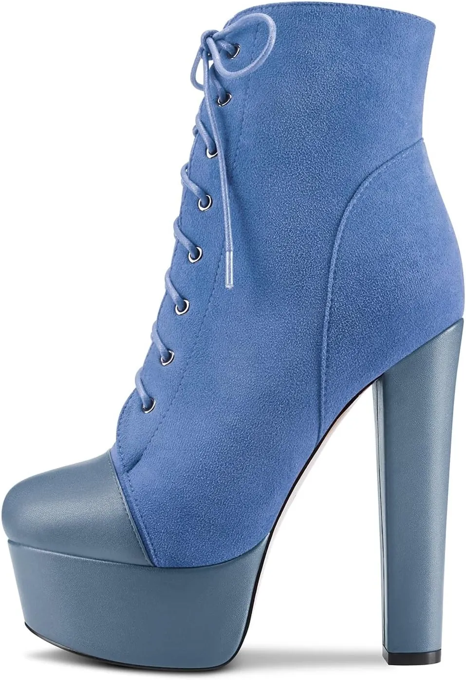 DearOnly Women Chunky Block Platform High Heel Round Toe Ankle Boots Short Bootie Zipper Party Cute Boots