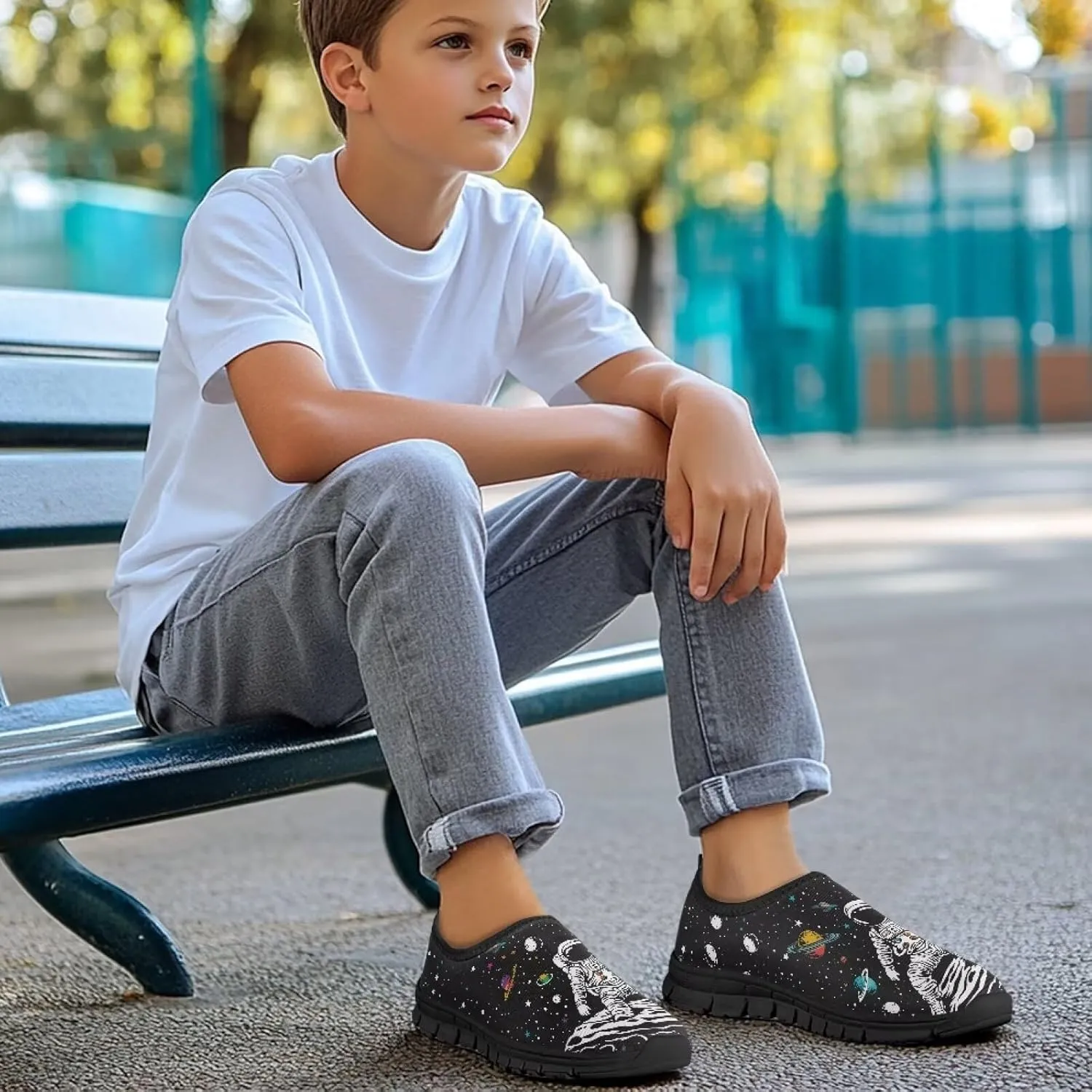 Doojoayie Boys Slip On Sneakers Breathable for Active Child Summer Sport Shoes