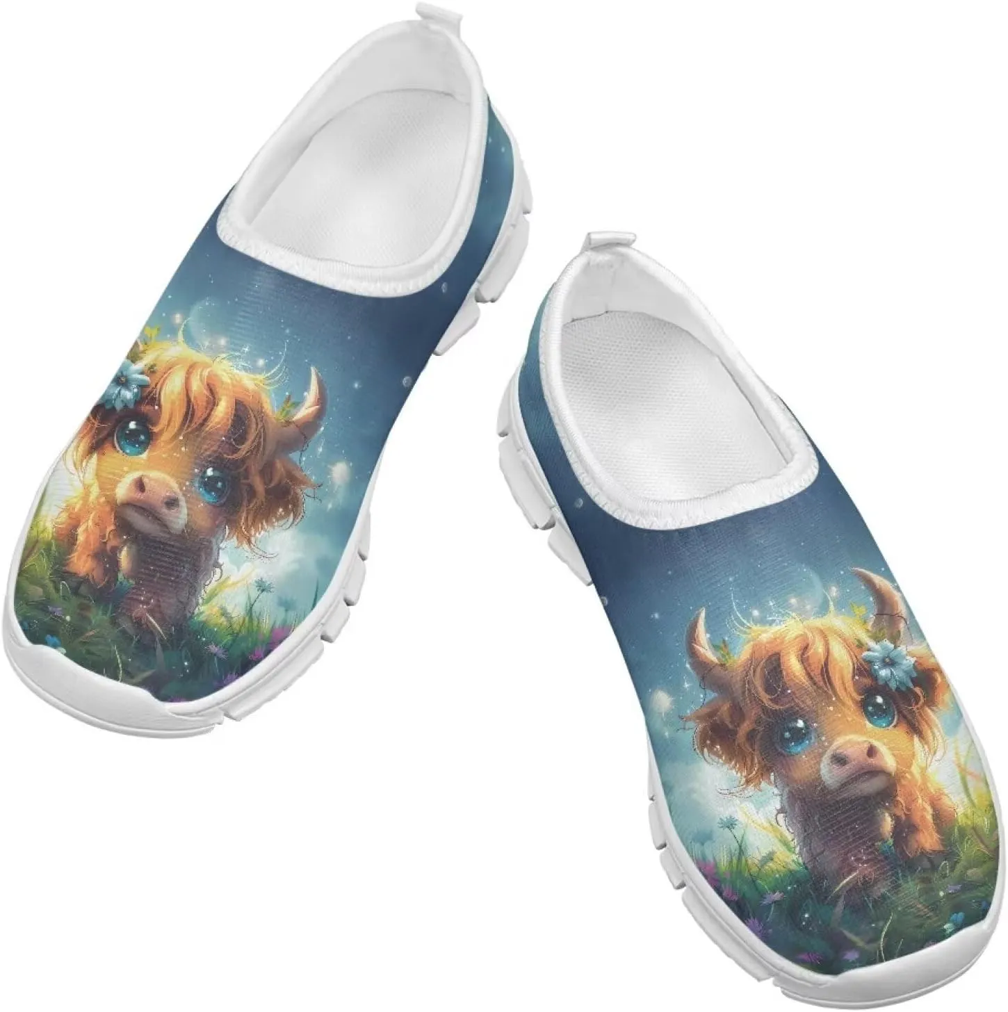 Doojoayie Little Girls Slip-On Walking Shoes for Kids Active Running Play