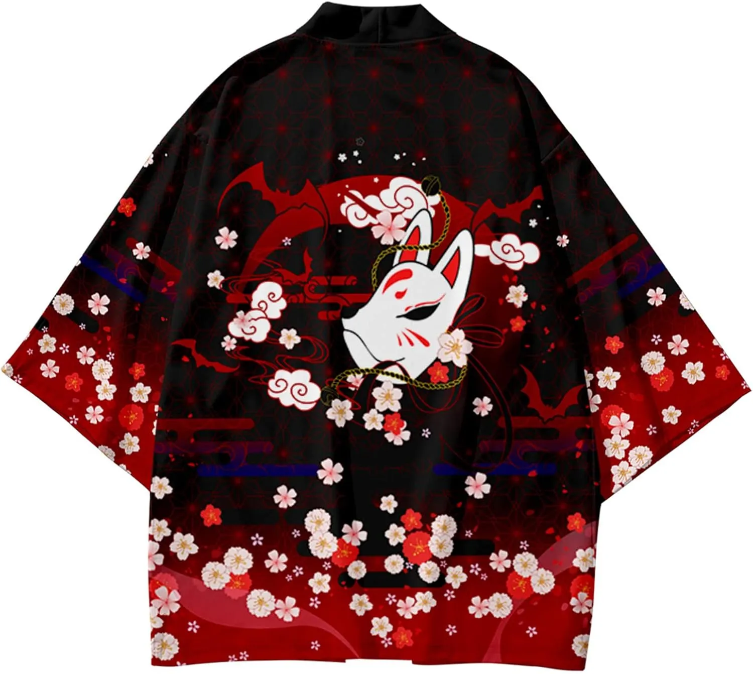 DOSLAVIDA Men's Japanese Kimono Jacket Set Stylish Open Front Coat With Shorts Chinese Style Printed Cardigan Suits