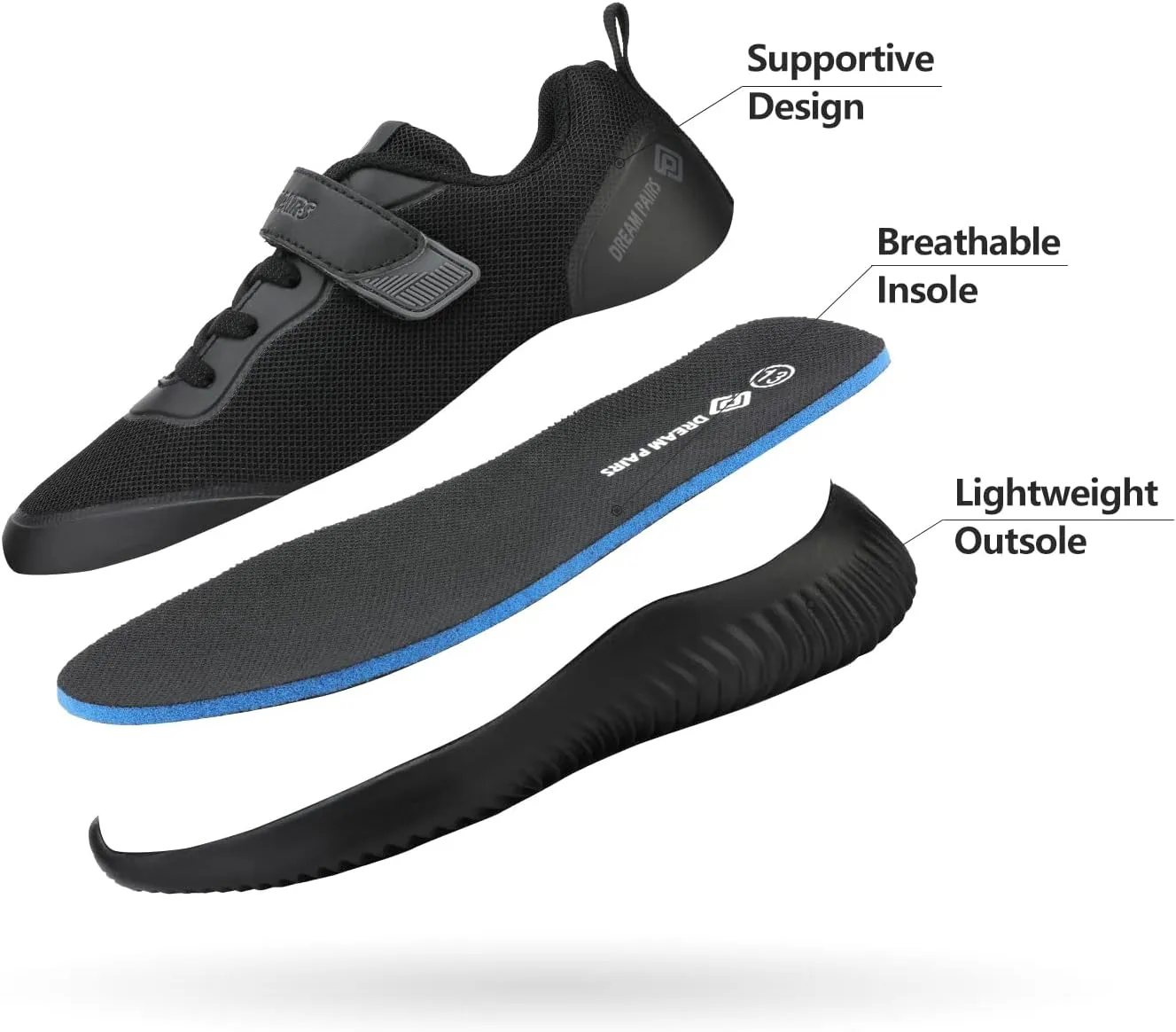DREAM PAIRS Boys Girls Shoes Kids Tennis EZ-Ons BreezeRunners Running Sneakers