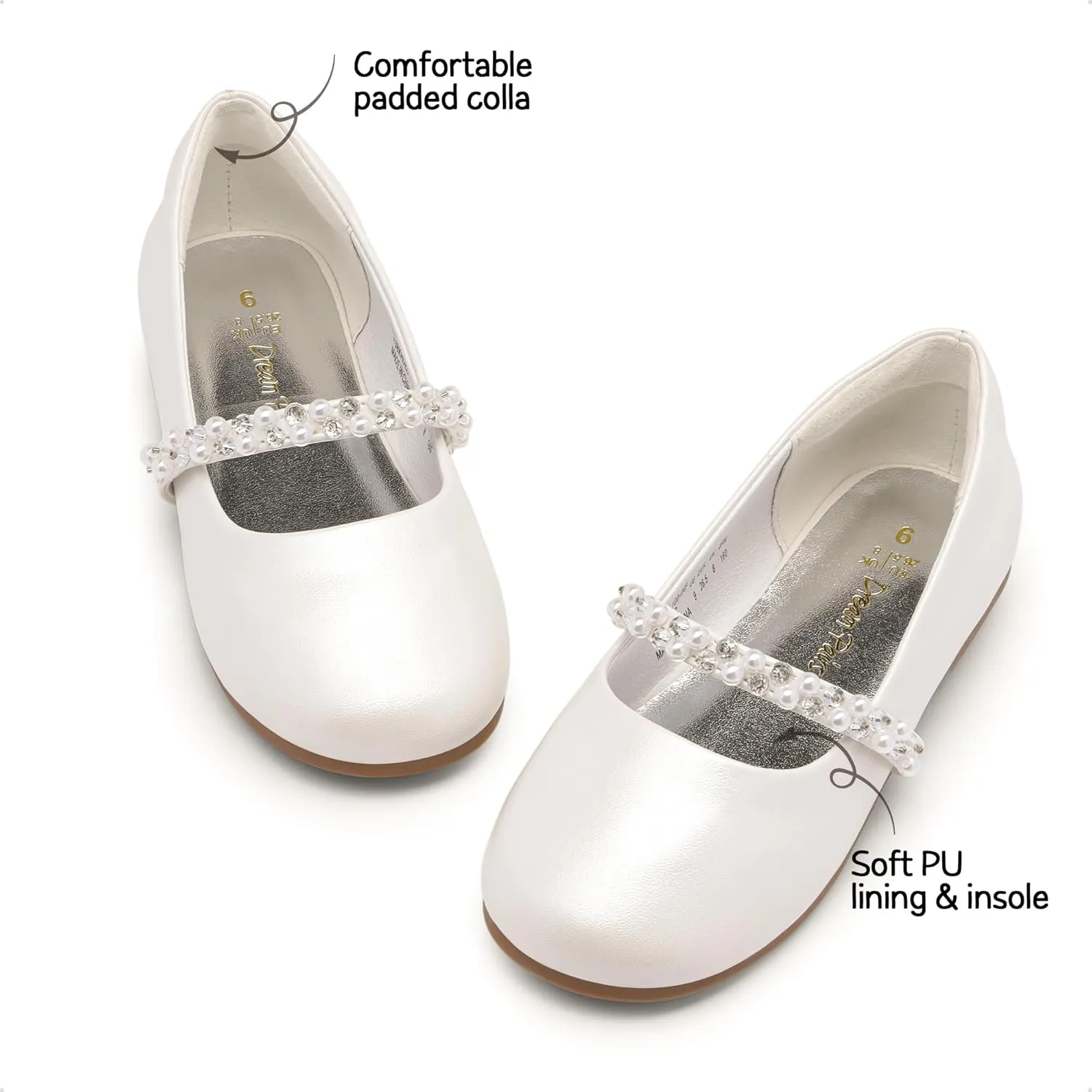 DREAM PAIRS Girls Mary Jane Dress Shoes Ballerina Flats for Wedding, Party (Toddler/Little Kid/Big Kid)