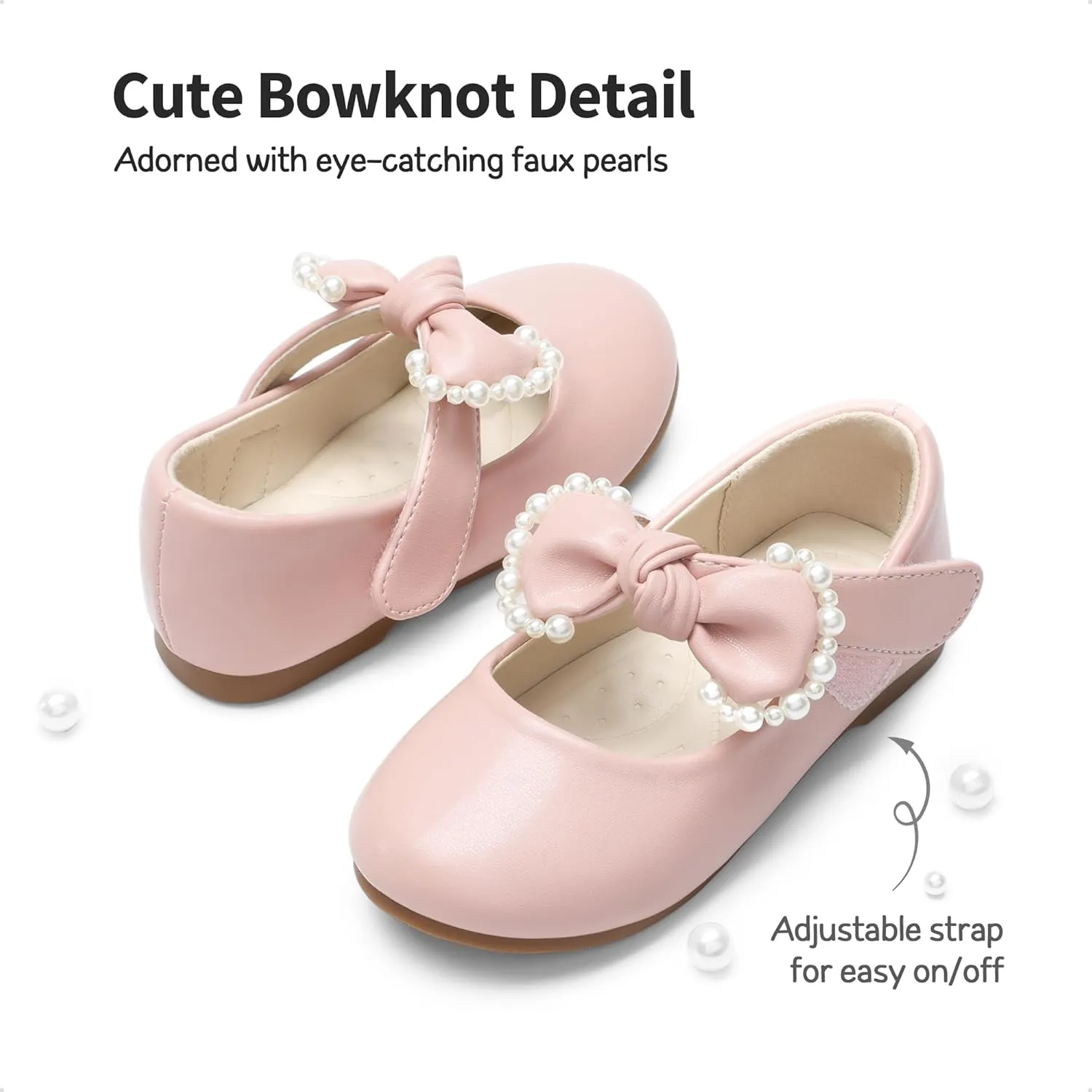 DREAM PAIRS Toddler Flower Girl Dress Shoes Little Girls Mary Janes Ballet Flats Ballerina Shoes Wedding Party