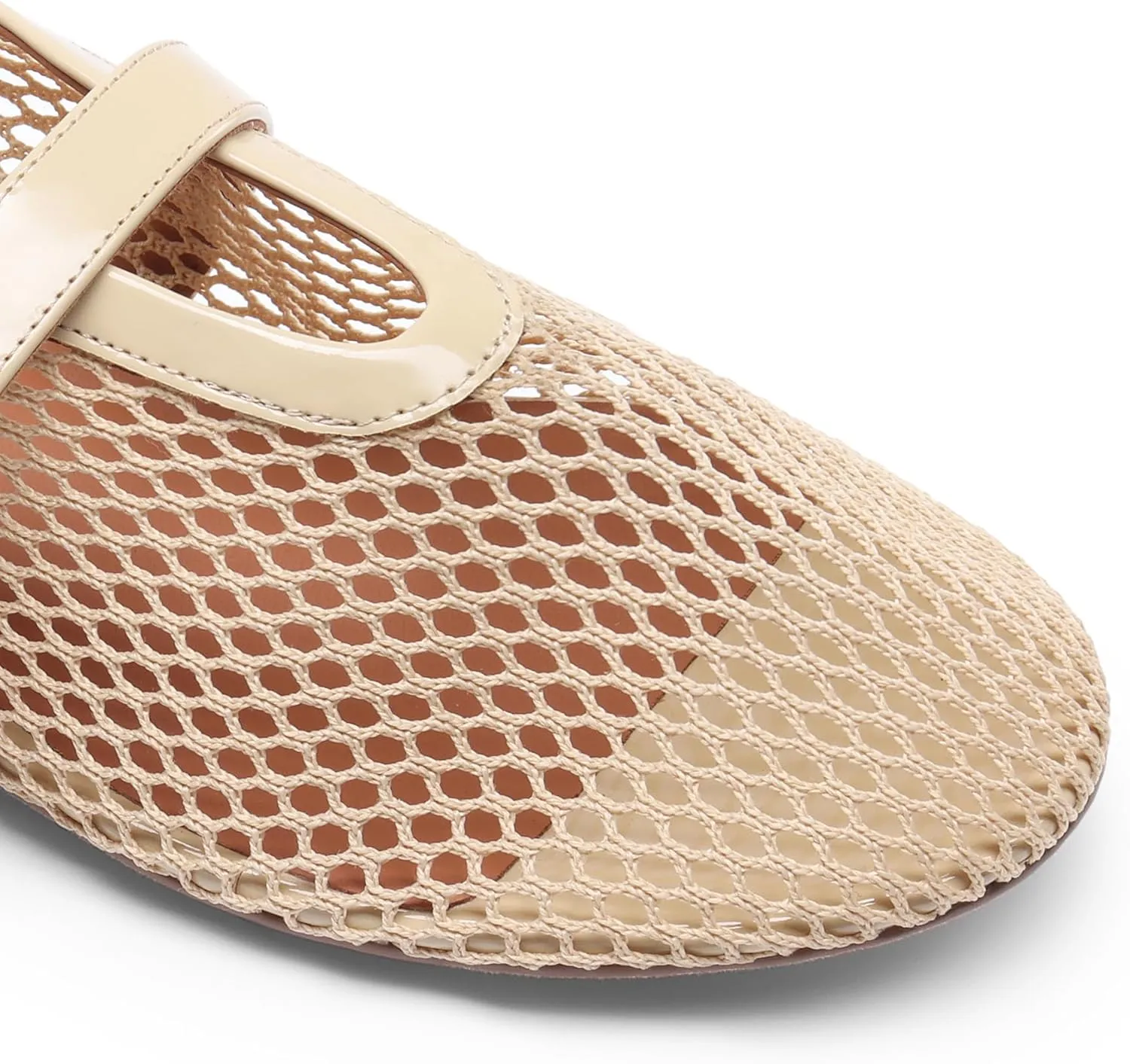 DREAM PAIRS Women's Mesh Ballet Flats Dressy Round Toe Comfortable Mary Jane Flat Shoes with Buckle Strap