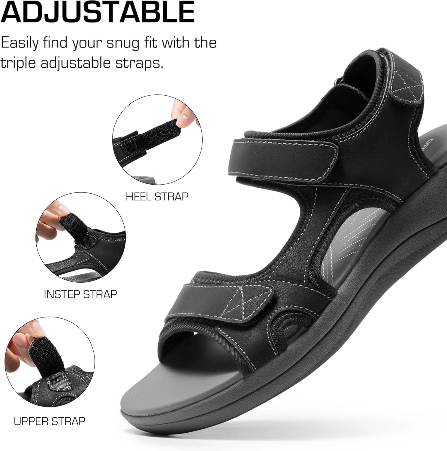 DREAM PAIRS Women's Sandals Open Toe Lightweight Summer Shoes Walking Casual Outdoor