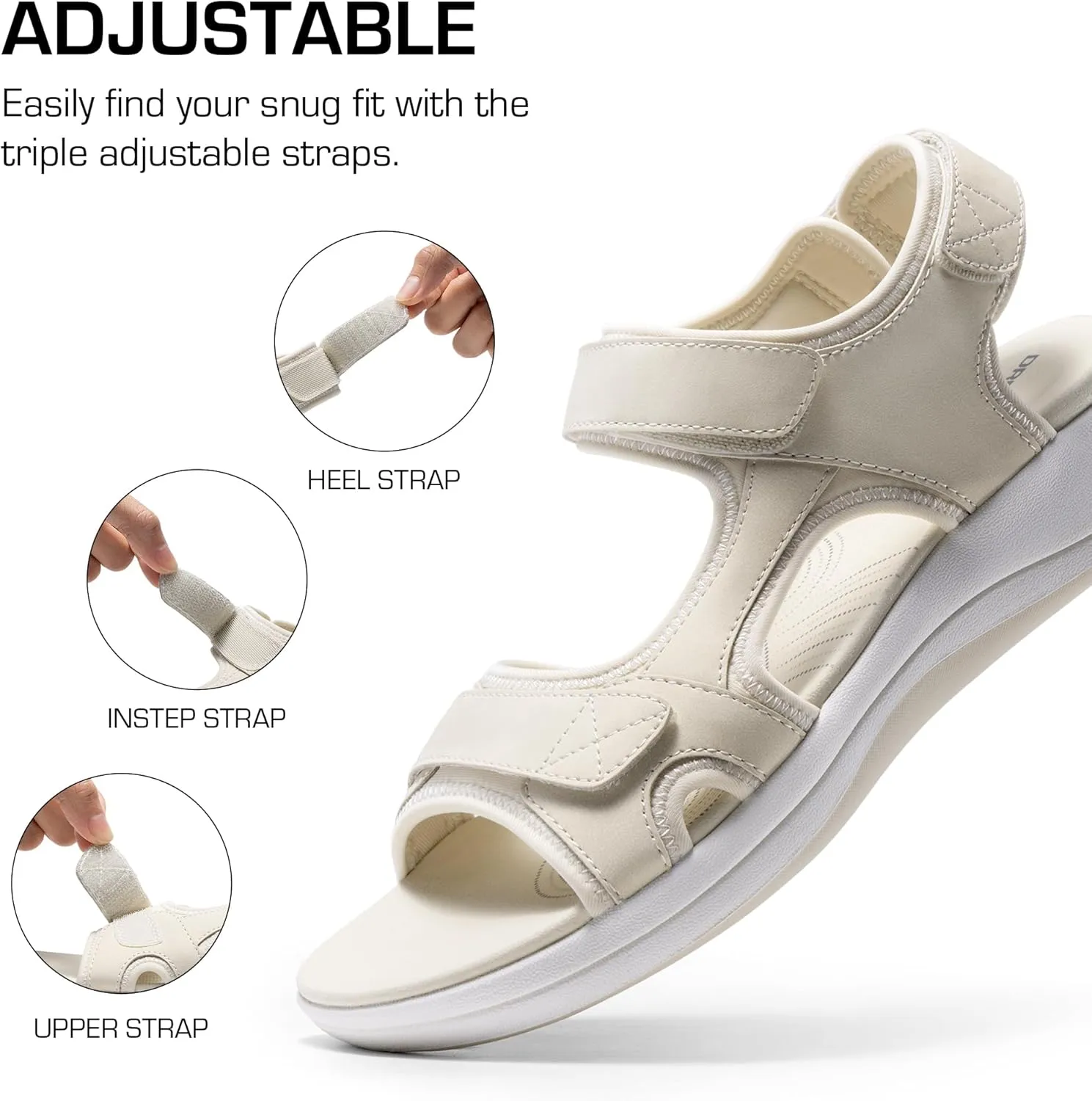 DREAM PAIRS Women's Sandals Open Toe Lightweight Summer Shoes Walking Casual Outdoor