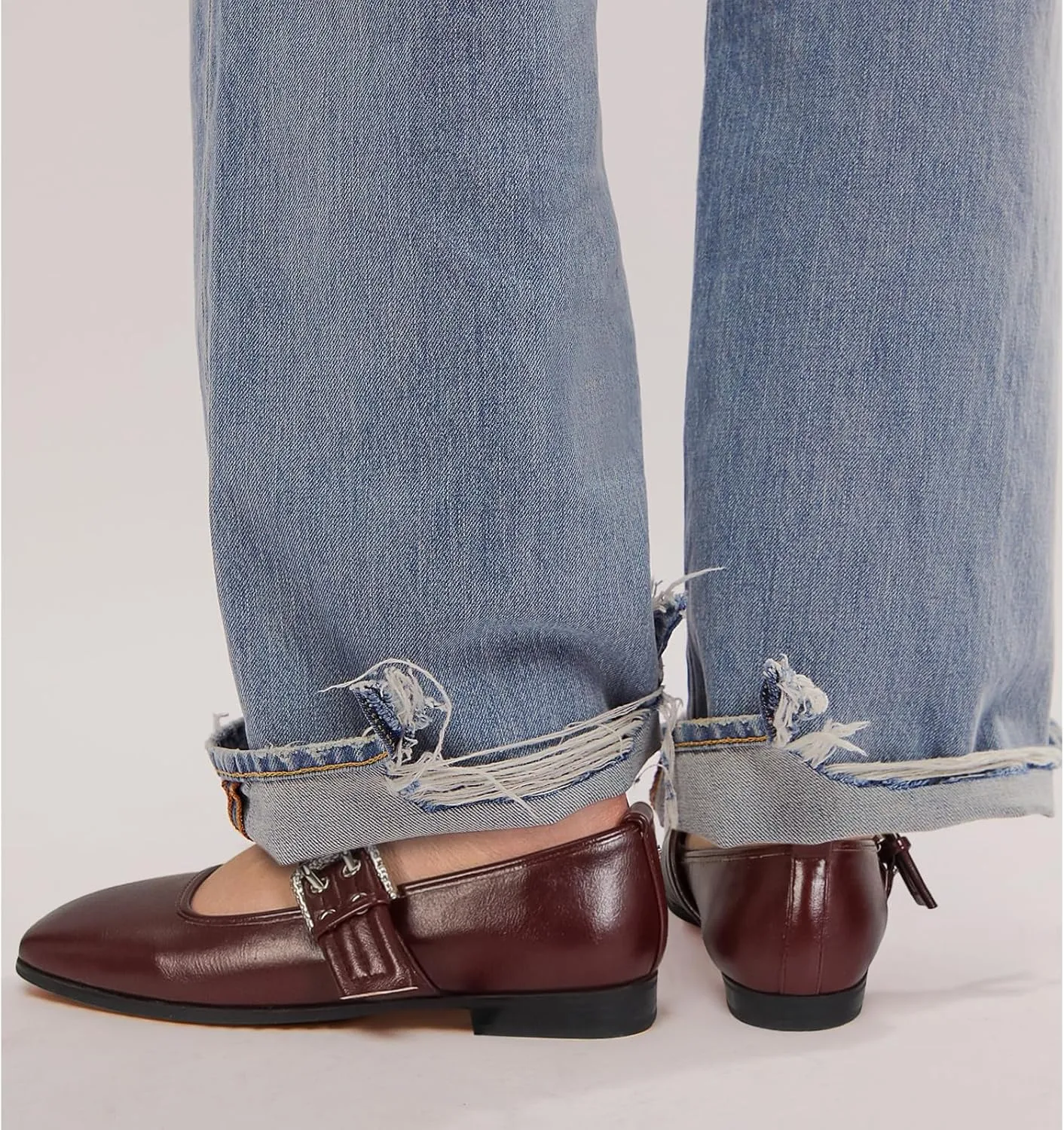 Dsevht Mary Janes Flats for Women Fashion Square Toe Flat Low Heel Easy Buckle Strap Flats Shoes
