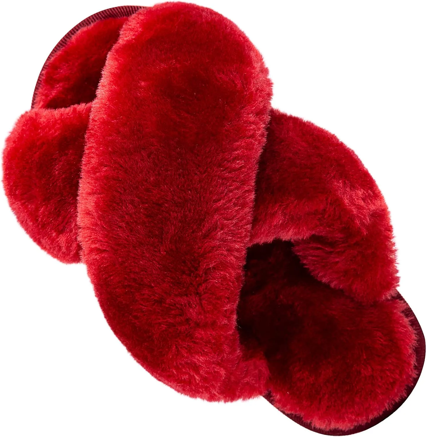 eccbox Girls Fluffy Slippers Kids Leopard Tie Dye Open Toe Memory Foam Slides Sandals Soft Plush Cross Band House Shoes Indoor Outdoor Slip On