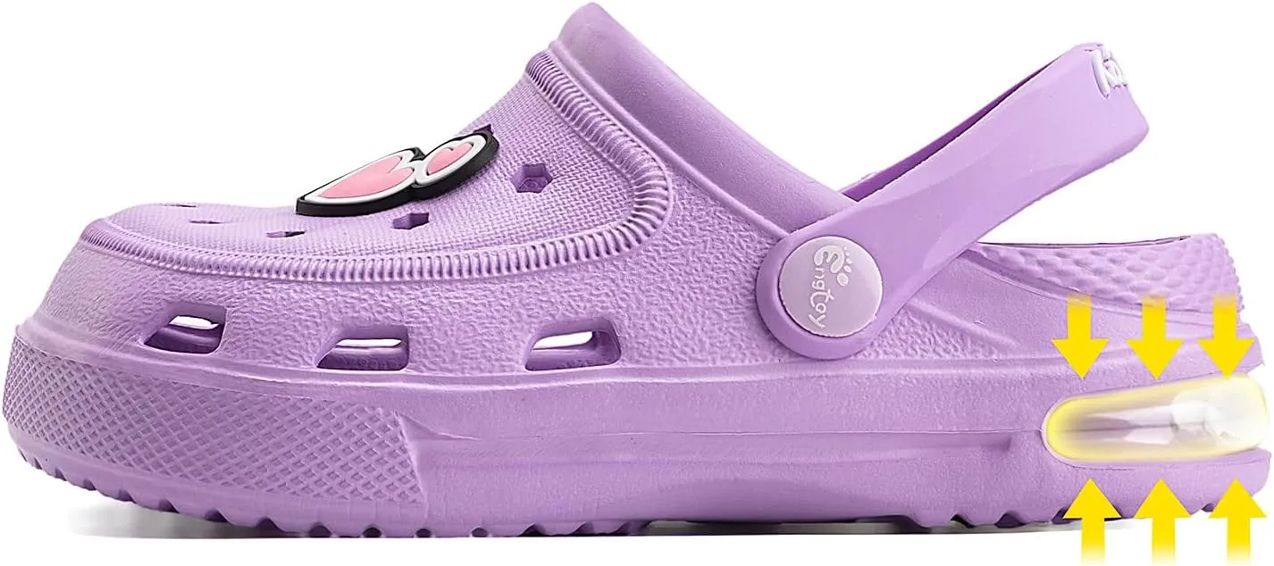 Engtoy Kids Clogs Boys Girls Garden Shoes Slip on Kids Slides Sandals Funny Lightweight Beach Slippers