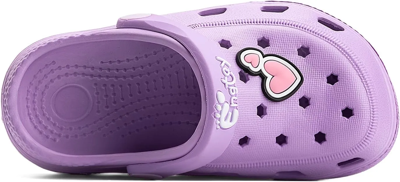 Engtoy Kids Clogs Boys Girls Garden Shoes Slip on Kids Slides Sandals Funny Lightweight Beach Slippers
