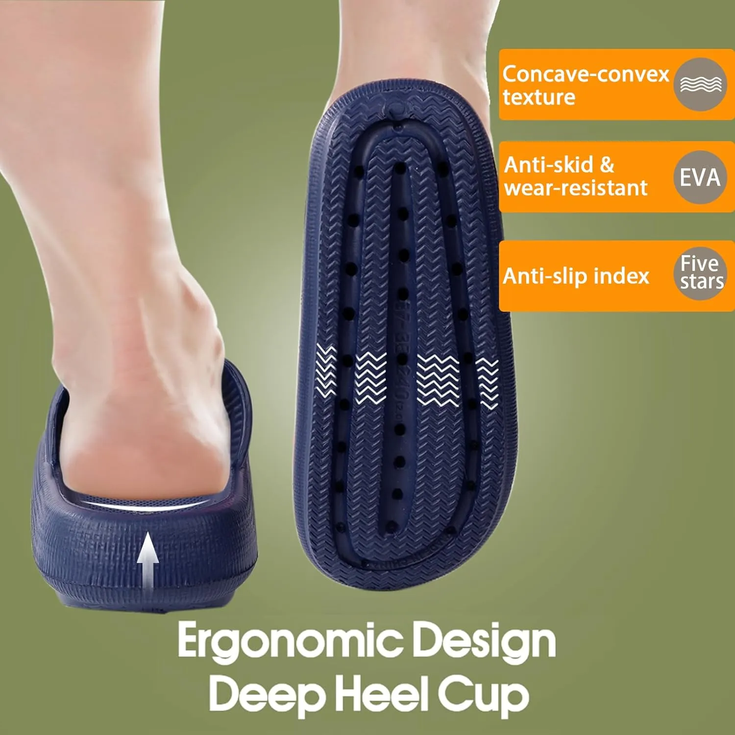 EQUICK Cloud Slides Pillow Slippers for Women and Men | Shower Slippers Bathroom Sandals | Ultra Soft | Cushioned Thick Sole | Indoor & Outdoor