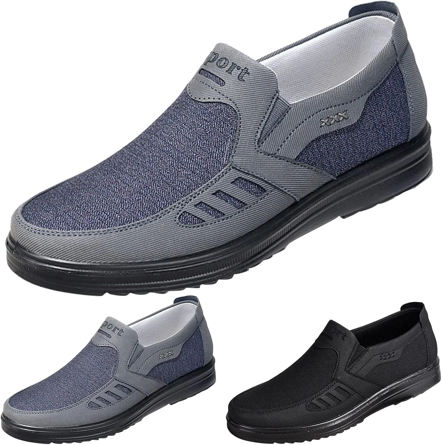 Fashion All Season Men Casual Shoes Flat Non Slip On Simple Design Solid Color Comfortable Slip Casual Mens Work Shoes