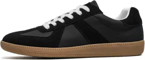 Fashion Sneakers，Breathable Running Casual Board Shoes， Leather Lace Up Retro Sneakers，Lightweight Comfort Walking Footwear for Women Men