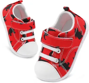 FEETCITY Baby Canvas Shoes Boys Girls Baby First Walking Shoes Infant Crib Shoes Slip On Sneakers