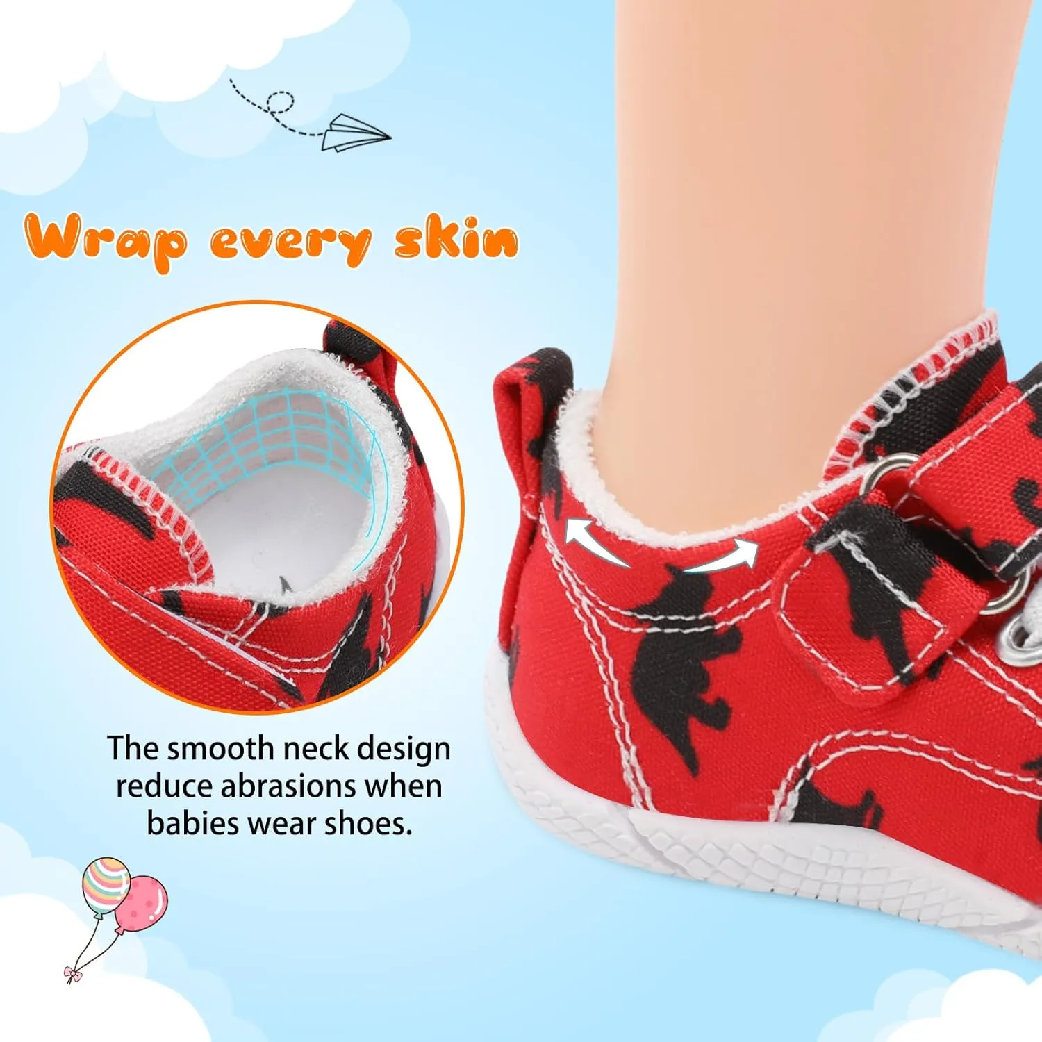 FEETCITY Baby Canvas Shoes Boys Girls Baby First Walking Shoes Infant Crib Shoes Slip On Sneakers