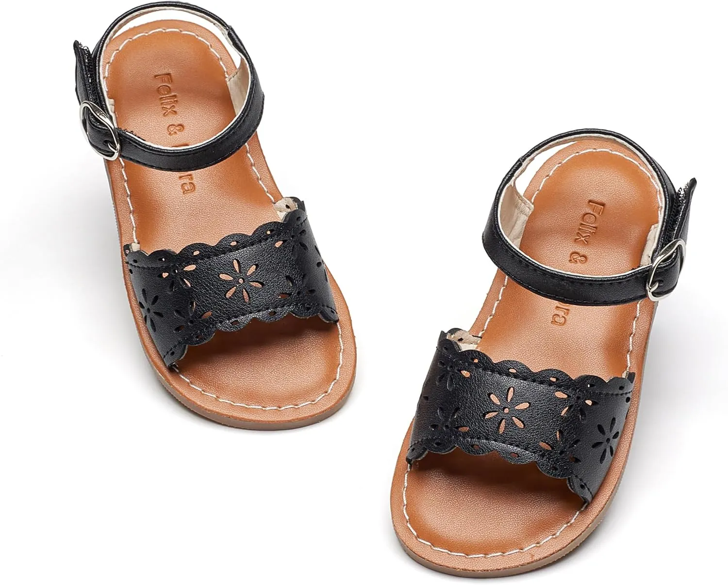 Felix & Flora Toddler Girl Sandals - Little Girl Easter Summer Dress Shoes Lightweight Open Toe Beach Holiday.