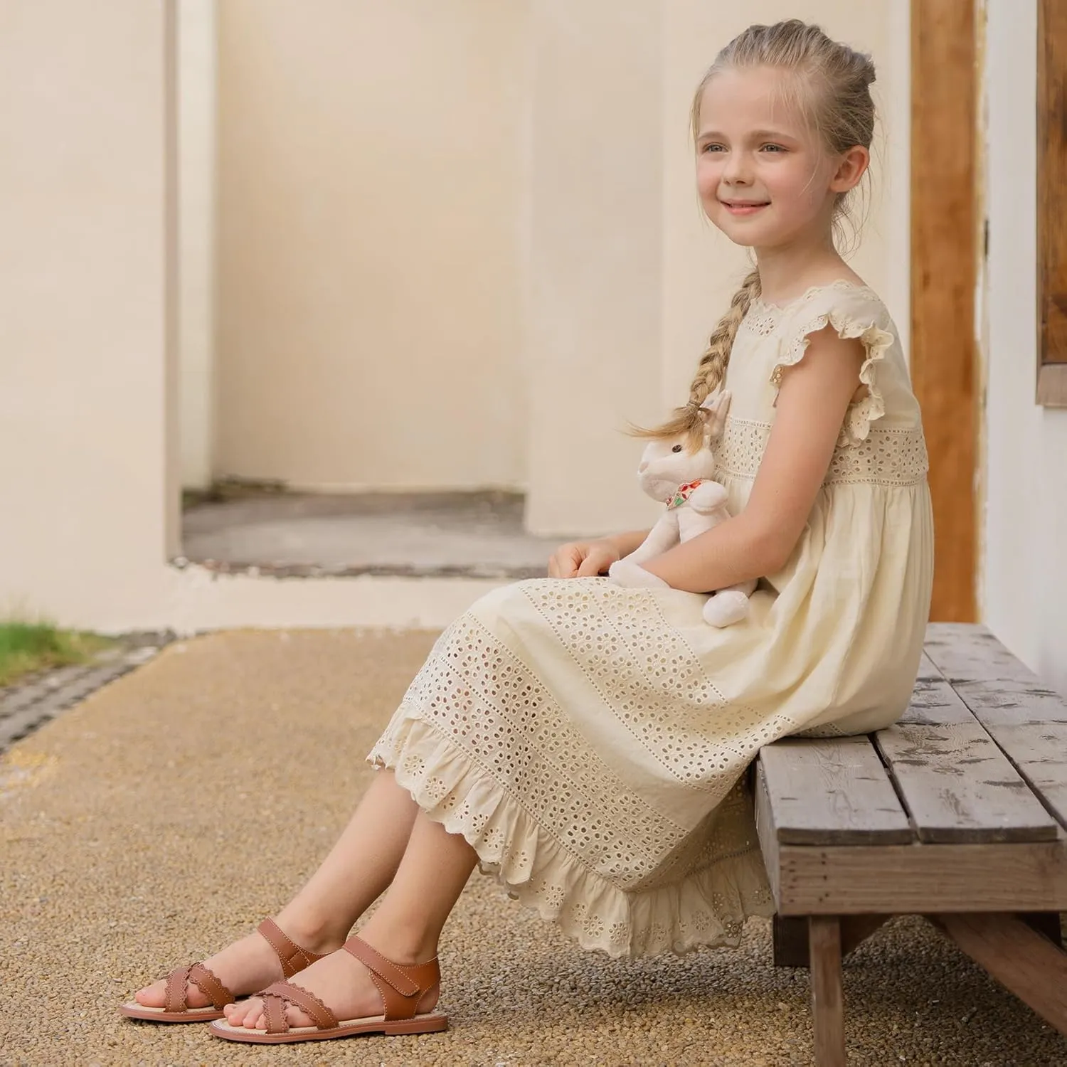 Felix & Flora Toddler Girl Sandals - Little Girl Easter Summer Dress Shoes Lightweight Open Toe Beach Holiday.