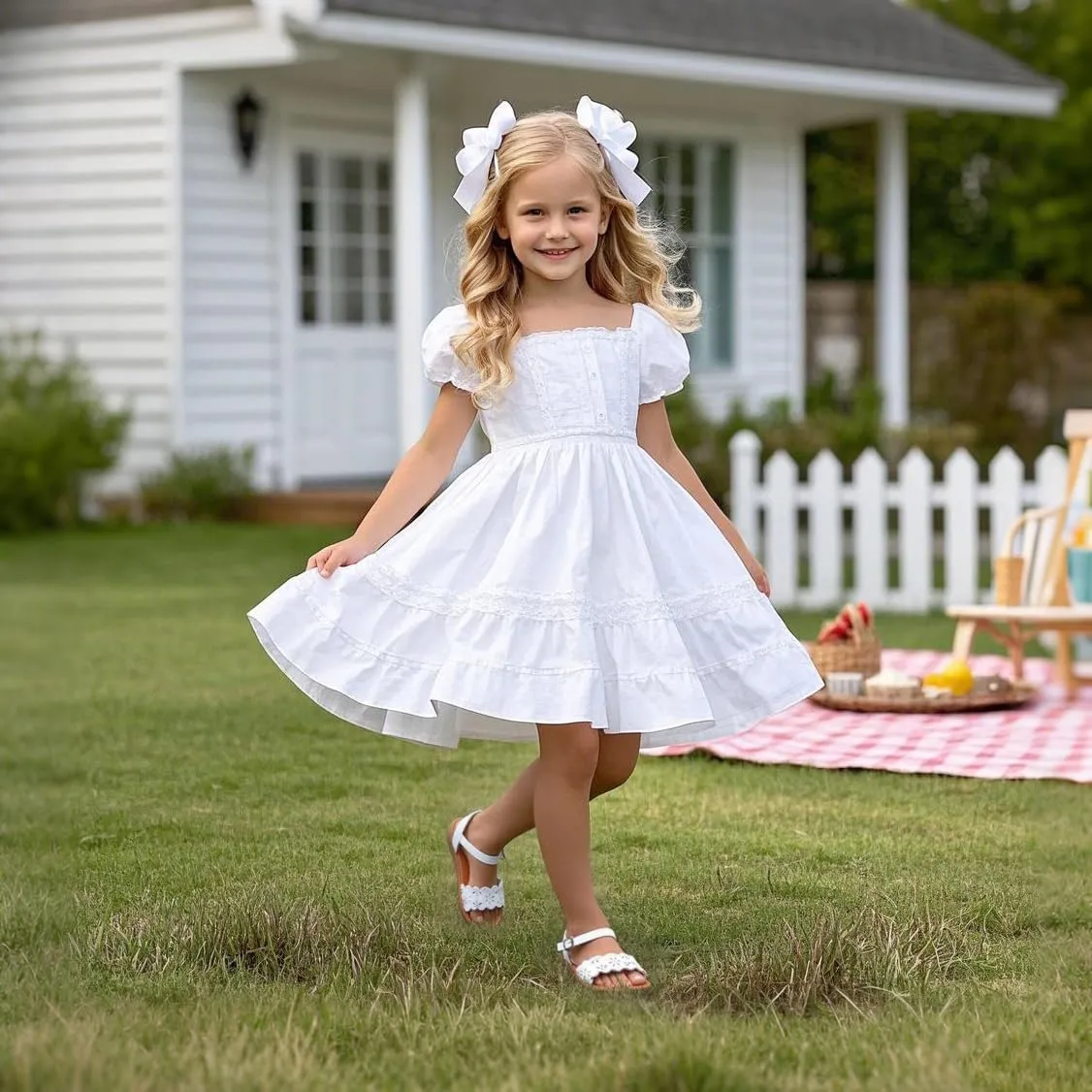 Felix & Flora Toddler Girl Sandals - Little Girl Easter Summer Dress Shoes Lightweight Open Toe Beach Holiday.