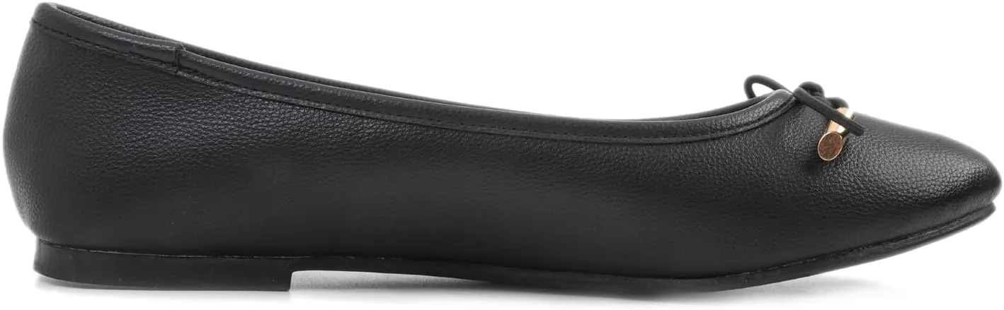 FEVERSOLE Women's Soft Cushion Comfort Round Toe Metal Trim Fashion Ballet Flats Walking Shoes