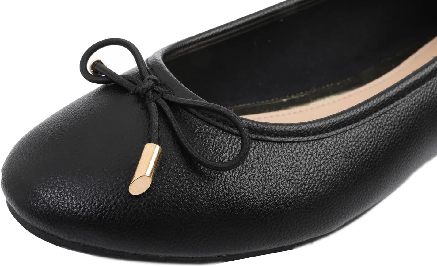 FEVERSOLE Women's Soft Cushion Comfort Round Toe Metal Trim Fashion Ballet Flats Walking Shoes