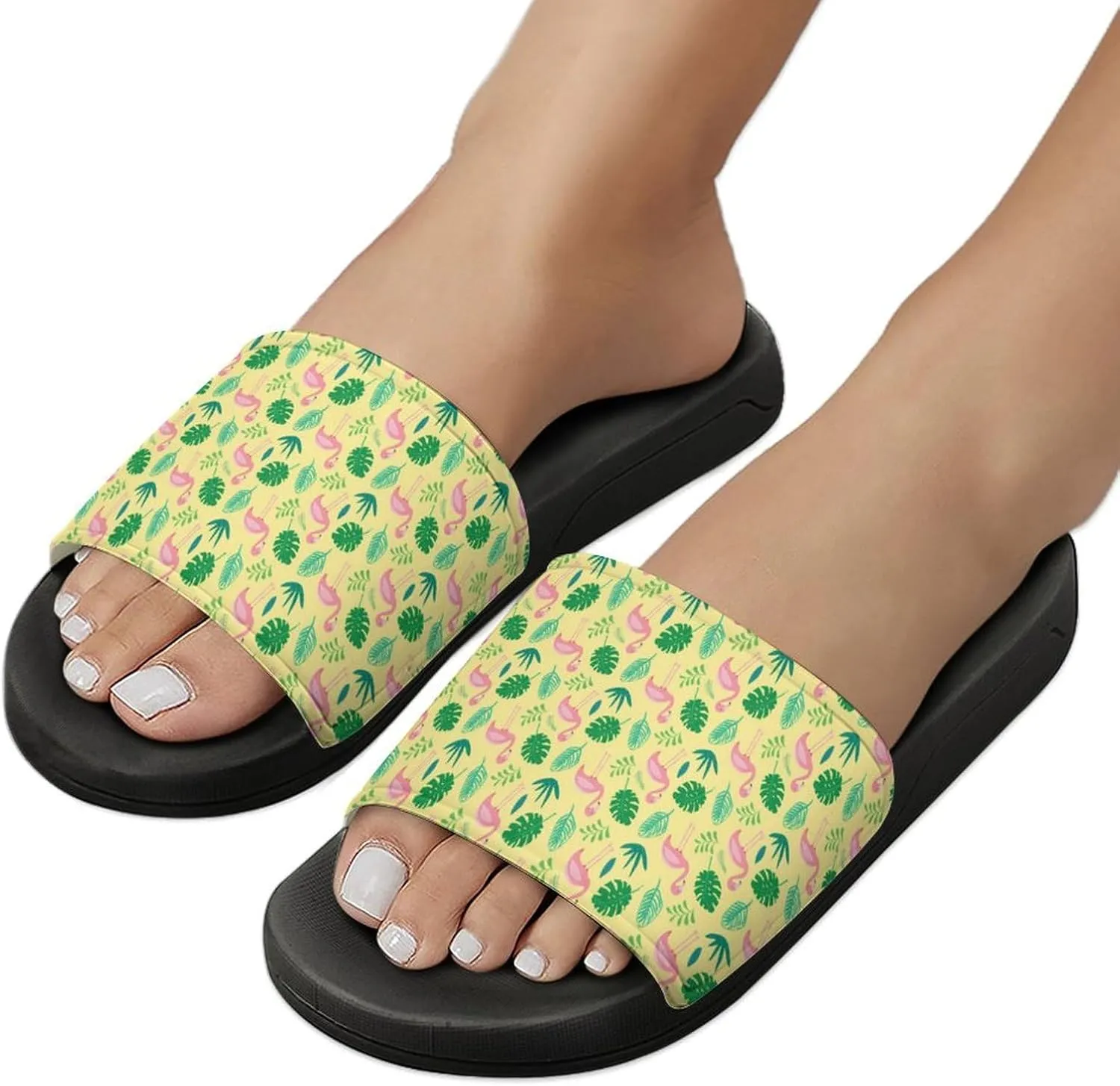 Flamingo PVC Home Slippers Men Womans Non Slip Bathroom Open Toe Shoes Lightweight Outdoor Sandals Summer Beach Slides