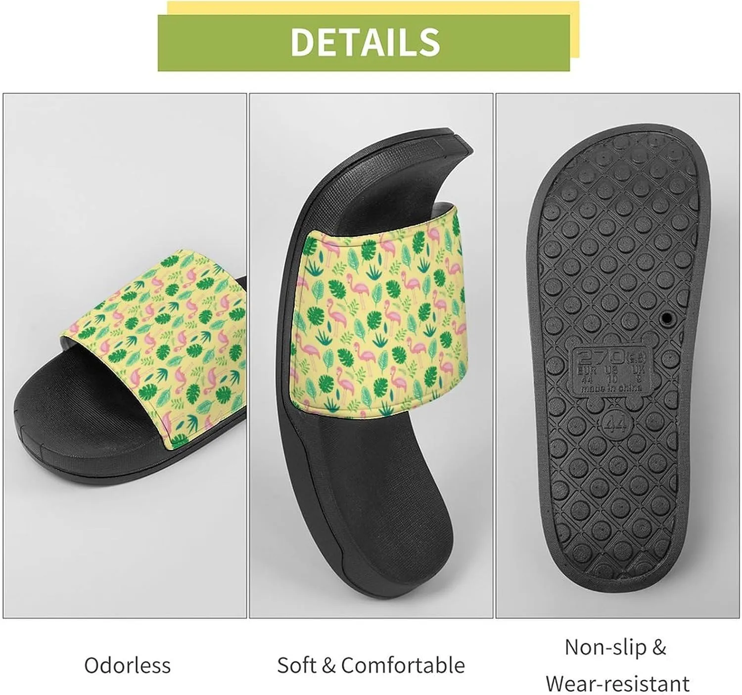 Flamingo PVC Home Slippers Men Womans Non Slip Bathroom Open Toe Shoes Lightweight Outdoor Sandals Summer Beach Slides