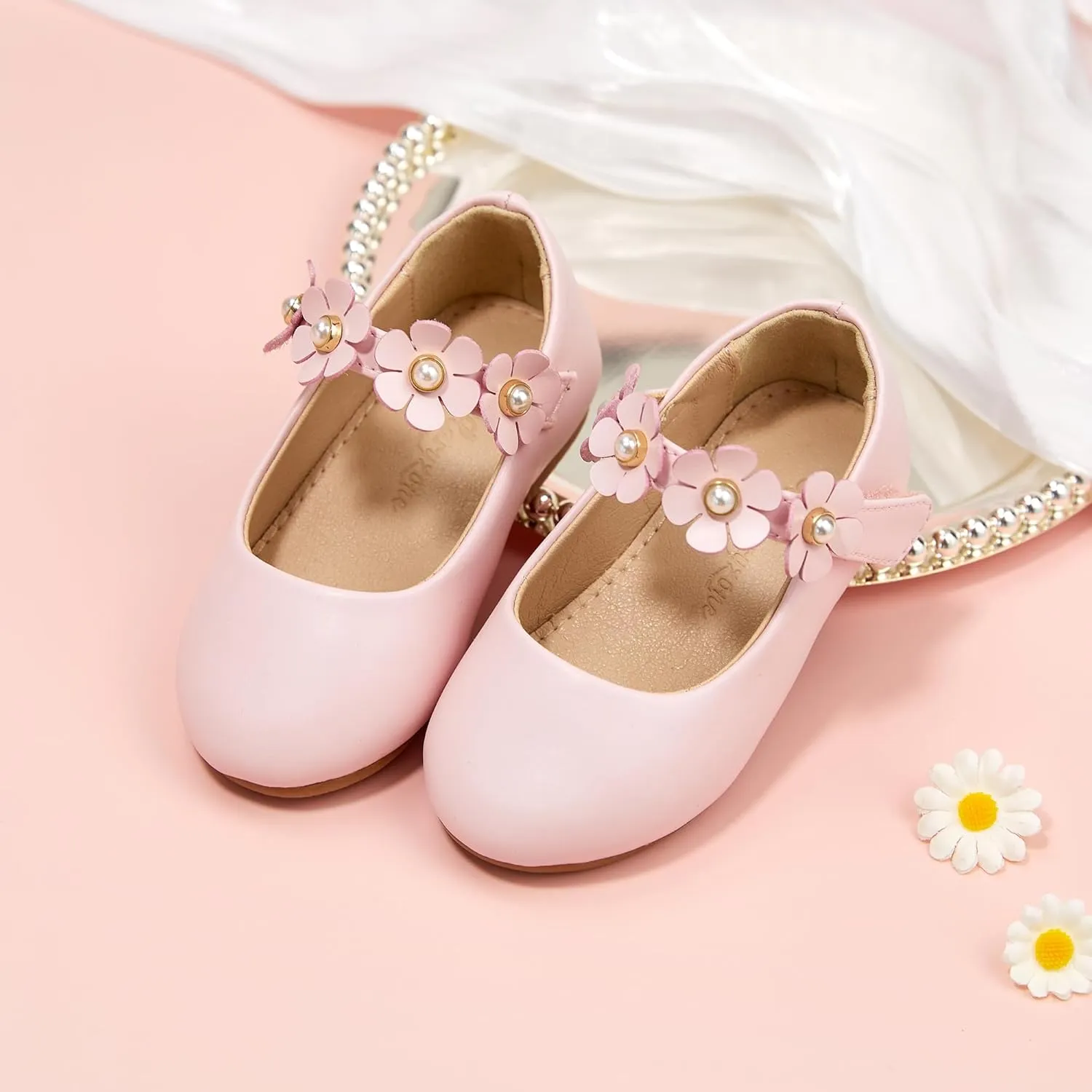 Flaryzone Toddler/Little Girls' Ballerina Flat Mary Jane Princess Dress Shoes - Wedding School Party